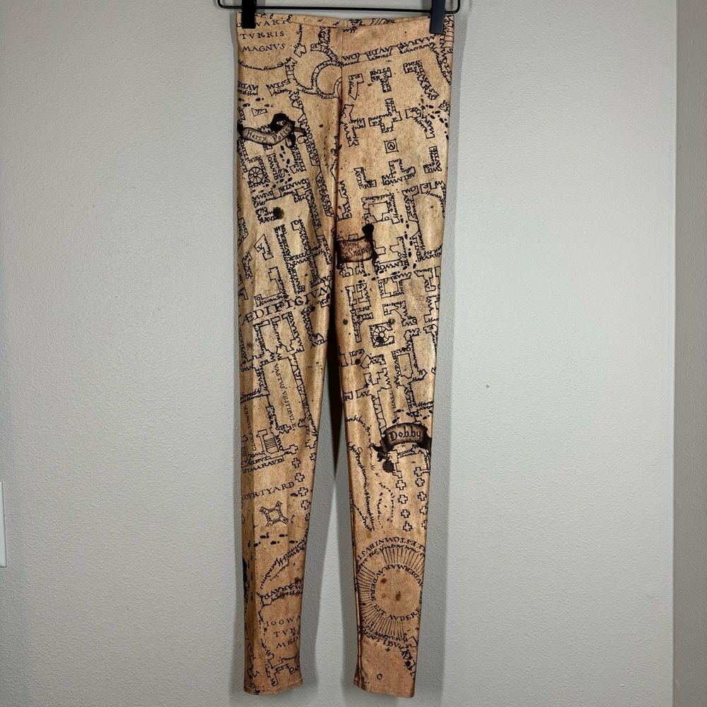 Blackmilk Marauders Map Harry Potter Leggings Stretch Size XS Rare